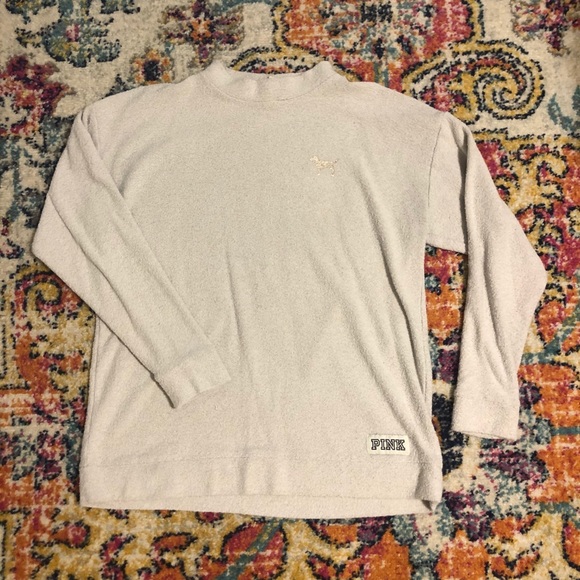 PINK oversized sweatshirt with rose gold dog - Picture 1 of 3